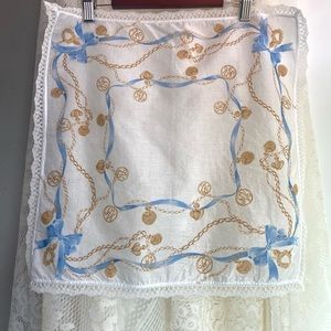 absolutely gorgeous Nina Ricci rare silk neckerchief scarf with lace trim 🎀